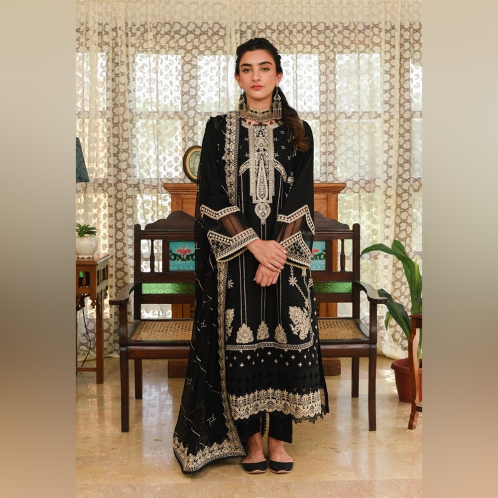 Qalamkar 3 pc dress